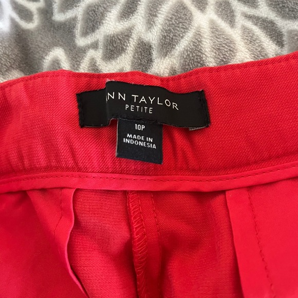 Ann Taylor Red Wide Leg Sailor Pants sz 10 Petite Button Front High Waist Office - Picture 3 of 10